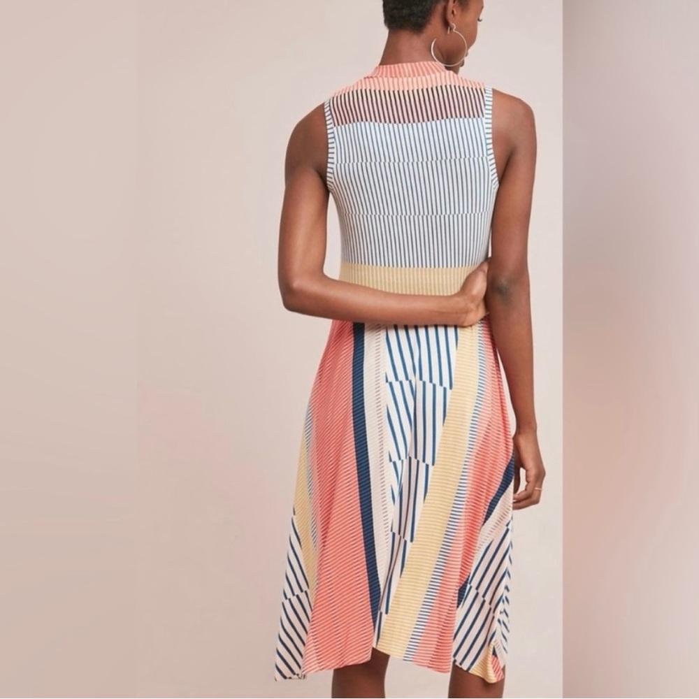 Maeve by Anthropologie Colorful Striped Sleeveless Midi Dress - Picture 2 of 13